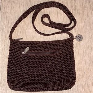 🤎 The Sak Knit Weave Crossbody Small Purse. Brown. Excellent condition!